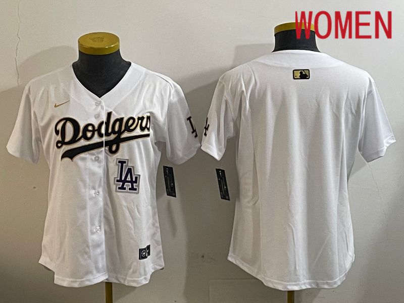 Women Los Angeles Dodgers Blank White Game 2024 Nike MLB Jersey style 1205->women mlb jersey->Women Jersey